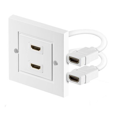 MicroConnect HDMI Wall Socket 2 Port White - Premium Quality, Easy Installation, Clean Design